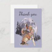 Thank You Water Color Coyotes Wildlife自然 サンキューカード (正面/裏面)