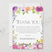 Thank you | Watercolor Floral Bridal Shower 招待状 (正面)