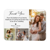 thank you wedding 3 photos collage modern chic マグネット (横)