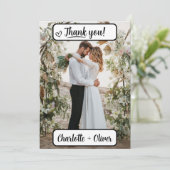 Thank You Wedding Card with Picture (Back & Front) サンキューカード (スタンド正面)
