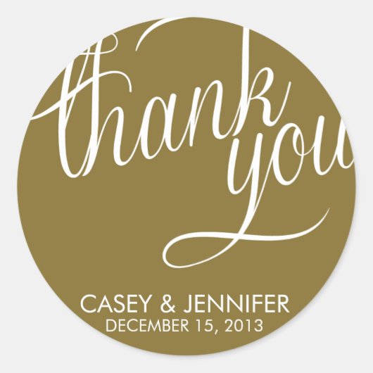 Thank You Wedding Labels ラウンドシール (正面)