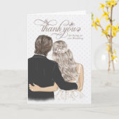 Thank You Wedding Wedding Attendants Taupe カード (黄色い花)