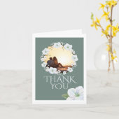 Thank You White Apple Blossomリース写真結婚s カード (黄色い花)