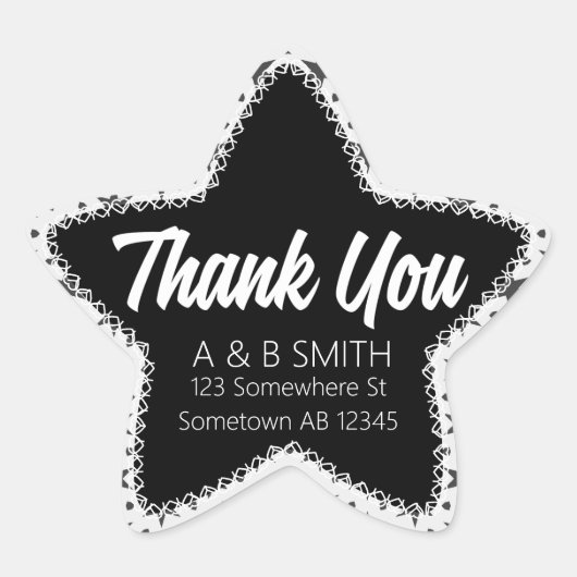 Thank You White & Black Starステッカー 星シール (正面)