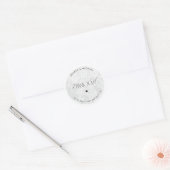 Thank You White Lace Wedding Favor Label ラウンドシール (封筒)