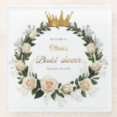 Thank You White Roses & Baby’s Breath  ガラスコースター (正面)