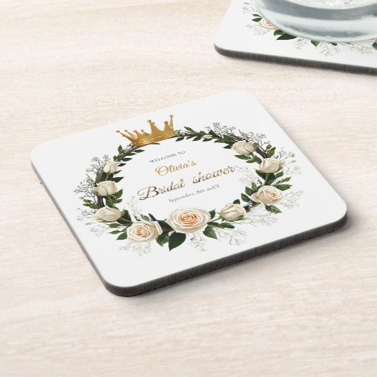 Thank You White Roses & Baby’s Breath  コースター (左側)