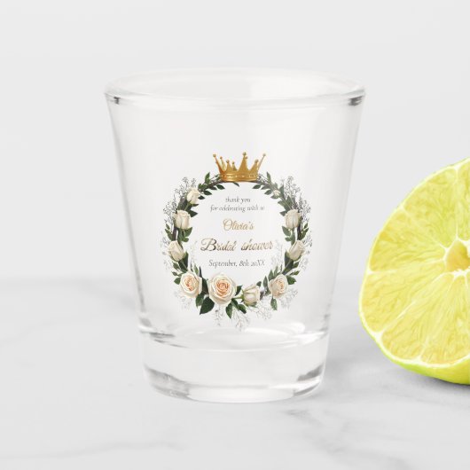 Thank You White Roses & Baby's Breath ショットグラス (正面)