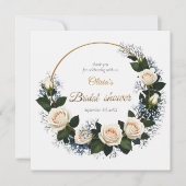 Thank You White Roses & Blue Baby’s Breath サンキューカード (正面)