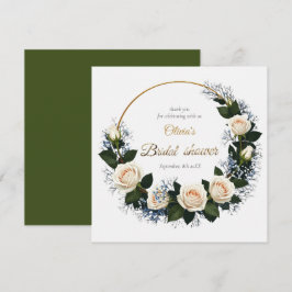 Thank You White Roses & Blue Baby’s Breath サンキューカード