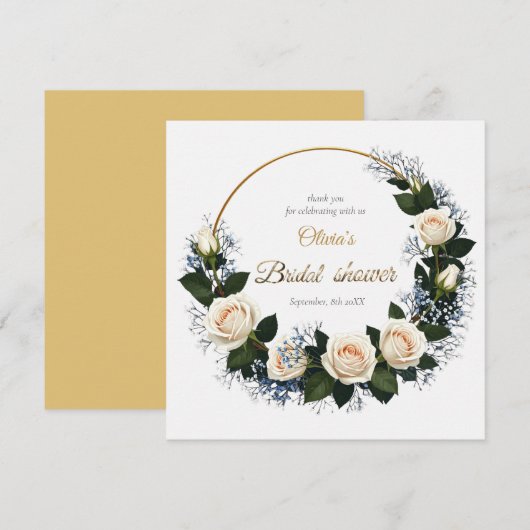 Thank You White Roses & Blue Baby’s Breath サンキューカード (正面/裏面)