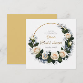 Thank You White Roses & Blue Baby’s Breath サンキューカード