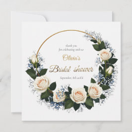 Thank You White Roses & Blue Baby’s Breath サンキューカード