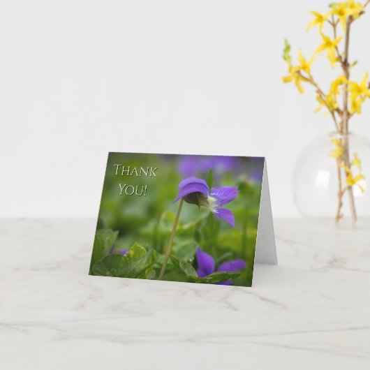 “Thank You!” Wild Violet Note Folded Greeting Card カード (黄色い花)