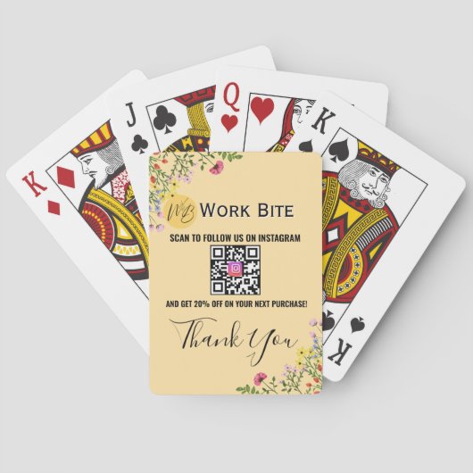 Thank You Wildflower Business Instagram Qr Code トランプ (裏面)