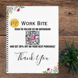 Thank You Wildflower Business Instagram Qr Code ノートブック