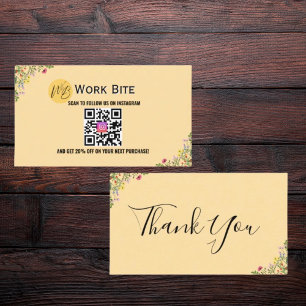 Thank You Wildflower Instagram QRコード 割引カード