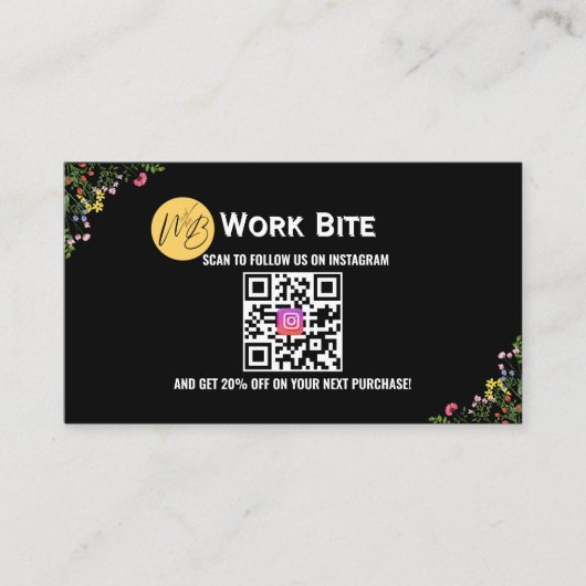 Thank You Wildflower Instagram Qr Code   割引カード (正面)