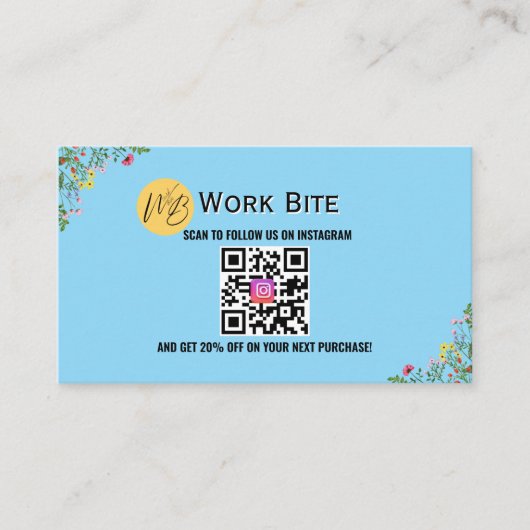 Thank You Wildflower Instagram Qr Code   割引カード (正面)