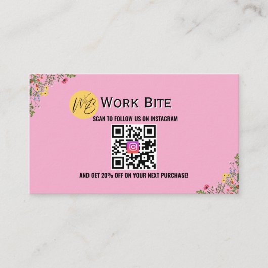 Thank You Wildflower Instagram Qr Code   割引カード (正面)