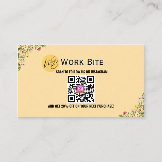 Thank You Wildflower Instagram Qr Code   割引カード (正面)