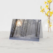 Thank You Winter Road Trail Trees Frost カード (黄色い花)