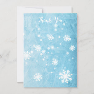 Thank You Winter Snowflake Serif文字フラットカード
