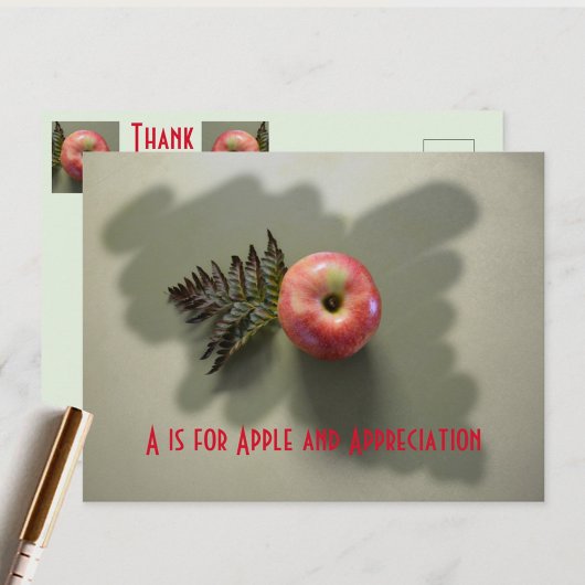 Thank You with an Apple ポストカード