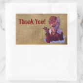 Thank you wolf 長方形シール (バッグ)