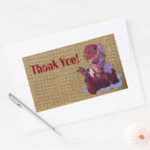 Thank you wolf 長方形シール (封筒)