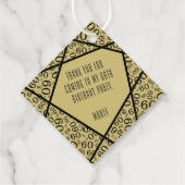 Thank You Wonky Lines 60 Number Pattern金ゴールド/Black フェイバータグ (裏面)