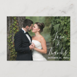 Thank You Wood素朴の結婚カスタム写真 サンキューカード