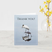 Thank You Wood Stork & Blue Heron Reflection写真 カード (黄色い花)