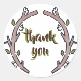 Thank You Woodland Botanical ラウンドシール