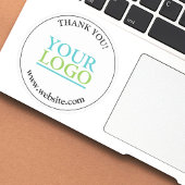 Thank You, Your Logo or Art, Name & Website Round シール