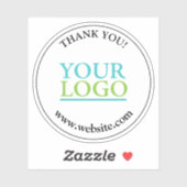 Thank You, Your Logo or Art, Name & Website Round シール (シート)
