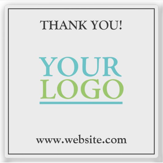 Thank You, Your Logo or Art, Name & Website Square シール (正面)