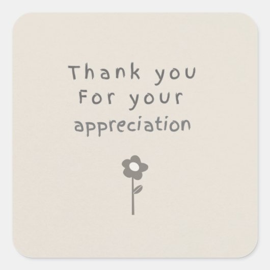 ' Thank your appreciation sticker ' スクエアシール (正面)