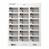 Thank You's White 結婚 & Black Script Photo ラベル (フルシート)