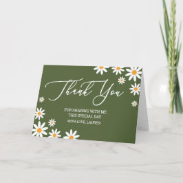 Thank yoy card boho Daisy green サンキューカード