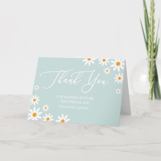 Thank yoy card boho Daisy mint サンキューカード (正面)