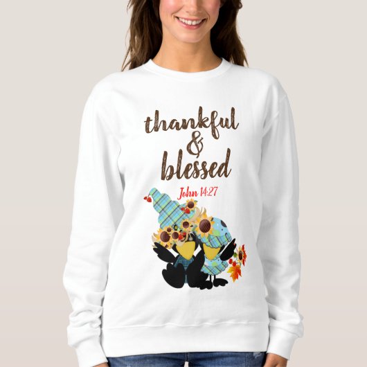 Thankful – 女性の基本Sweatshirt スウェットシャツ (正面)