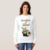 Thankful – 女性の基本Sweatshirt スウェットシャツ (正面フル)