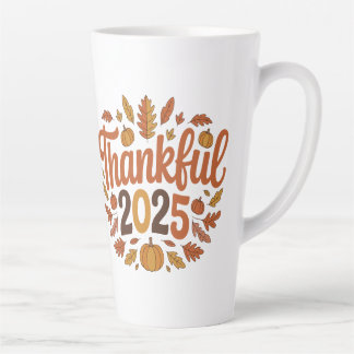 Thankful 2025 Autumn Pumpkin Thanksgiving Mug カフェラテマグ