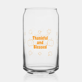 Thankful and Blessed Can Glass Thanksgiving ガラス缶