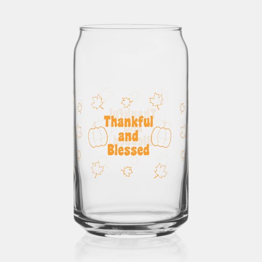 Thankful and Blessed Can Glass Thanksgiving ガラス缶 (正面)