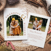 Thankful and Blessed Happy Thanksgiving Photo シーズンカード