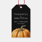 Thankful and grateful gift tag with pumpkin ギフトタグ (正面)