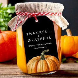 Thankful and grateful gift tag with pumpkin ギフトタグ