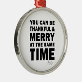 Thankful and Merry Round Christmas Ornament メタルオーナメント (右)